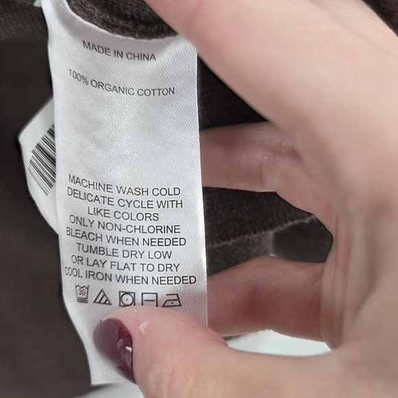 Quince Organic Cotton Knit Coat Heather Brown XS - Picture 3 of 5